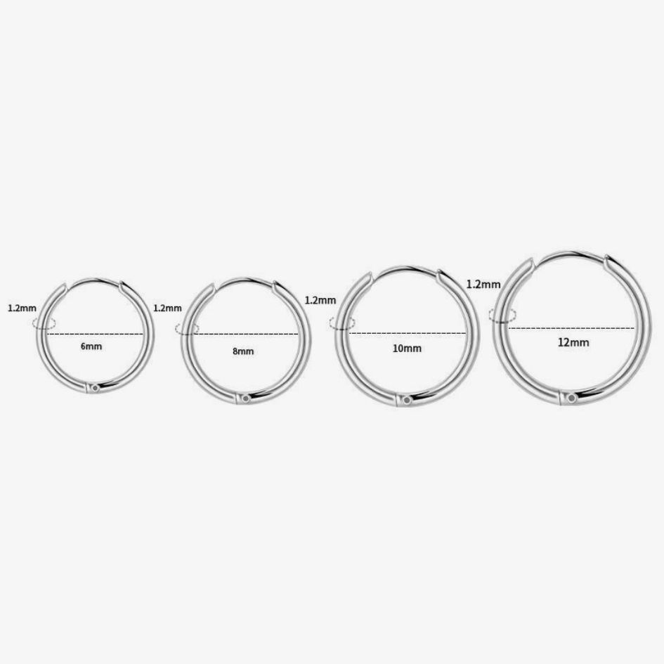 Silver Super Skinny Stainless Steel Sleepers