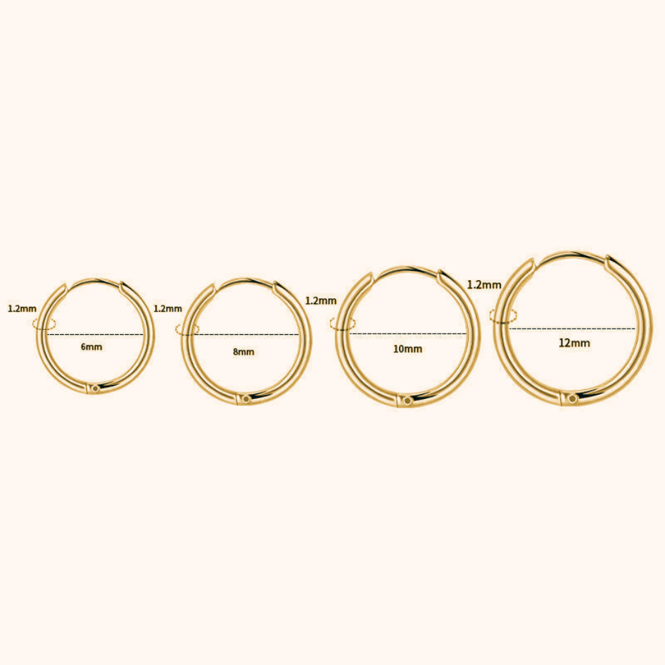 Gold Super Skinny Stainless Steel Sleepers