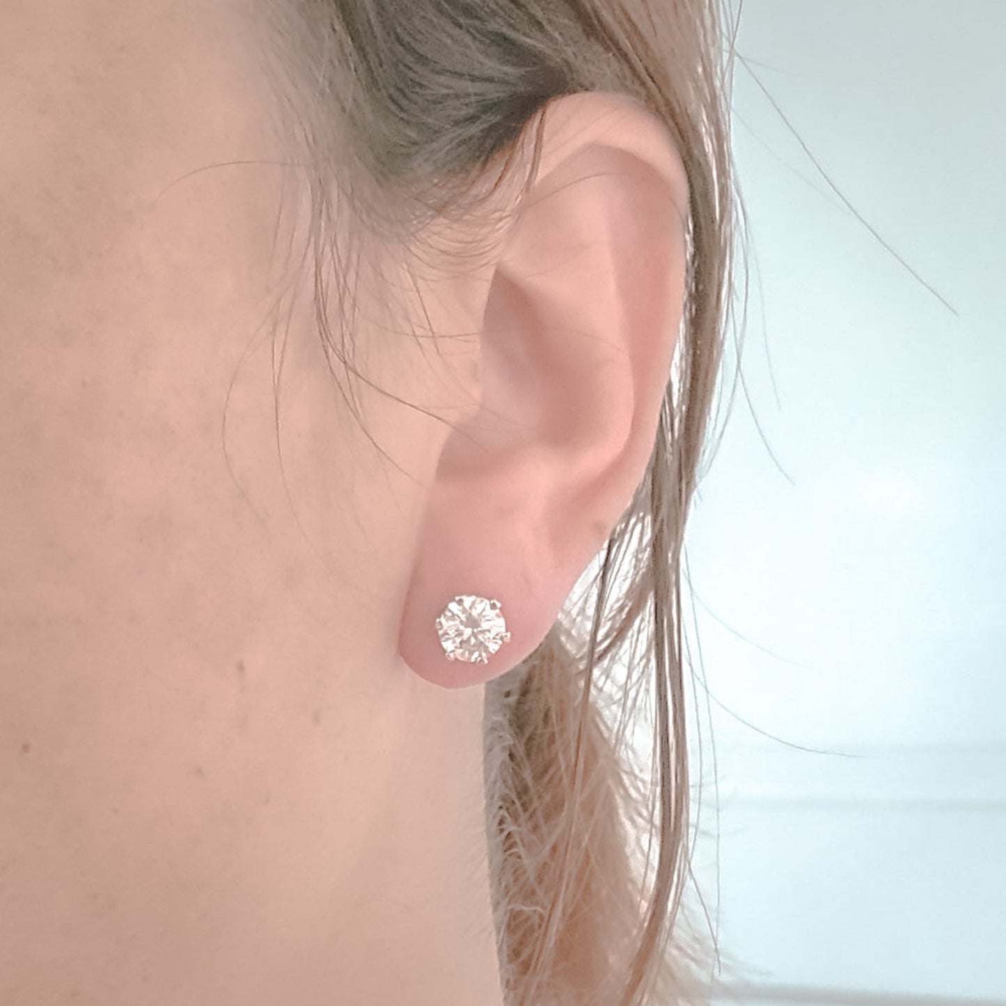 6.5mm Six Prong Moissanite Studs