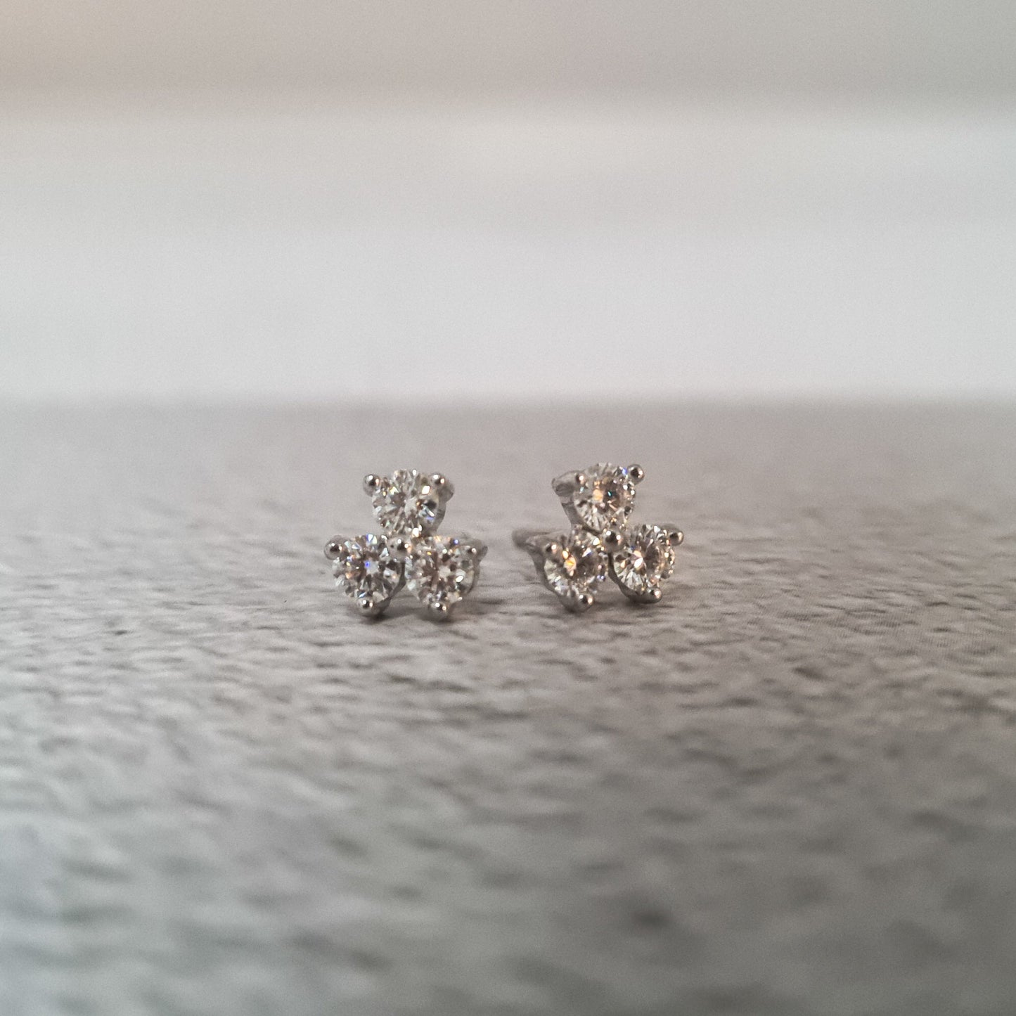 Moissanite Clover Studs in Sterling Silver