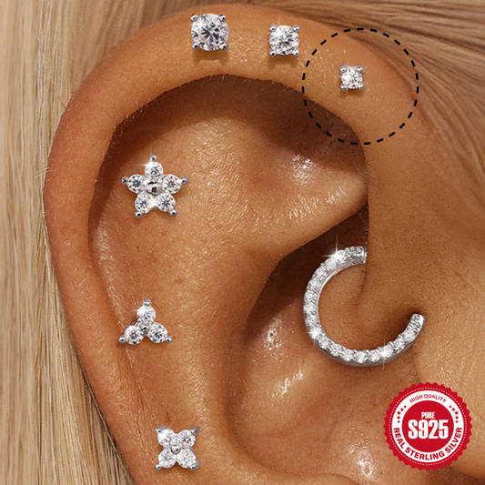 2mm Moissanite | Sterling Silver Flat Back Stud