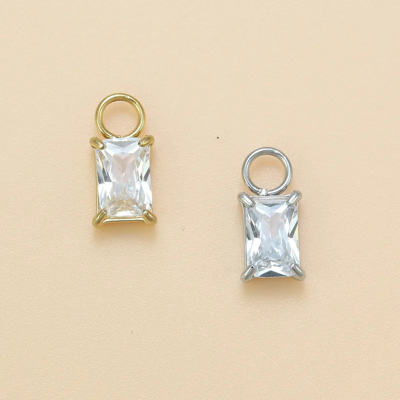 Rectangle | Stainless Steel CZ Earring Charms