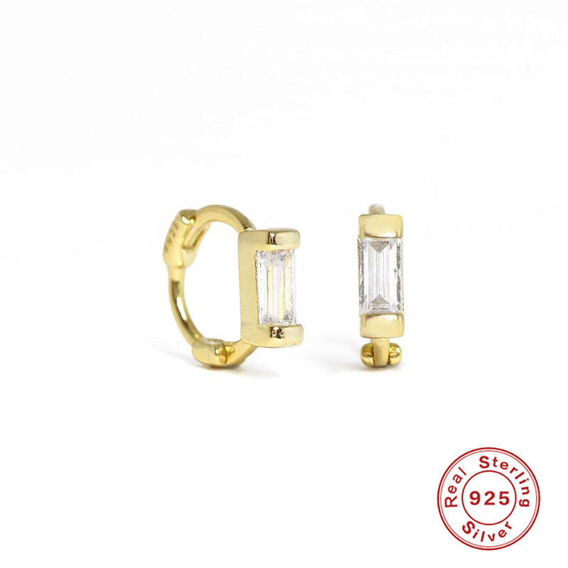 6mm Colour Baguette | Snuggie in Sterling Silver (1pc single)