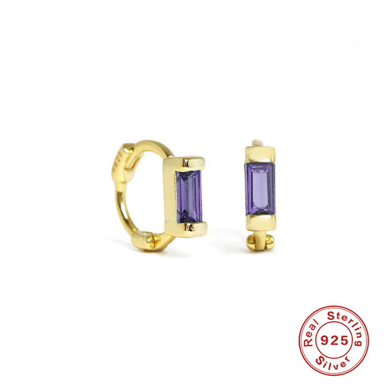 6mm Colour Baguette | Snuggie in Sterling Silver (1pc single)