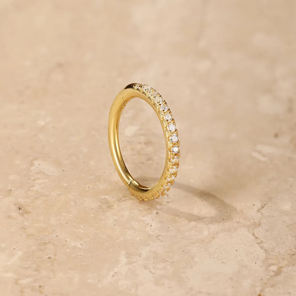 8mm CZ | Sterling Silver Seamless Clicker Ring