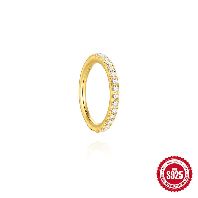 8mm CZ | Sterling Silver Seamless Clicker Ring