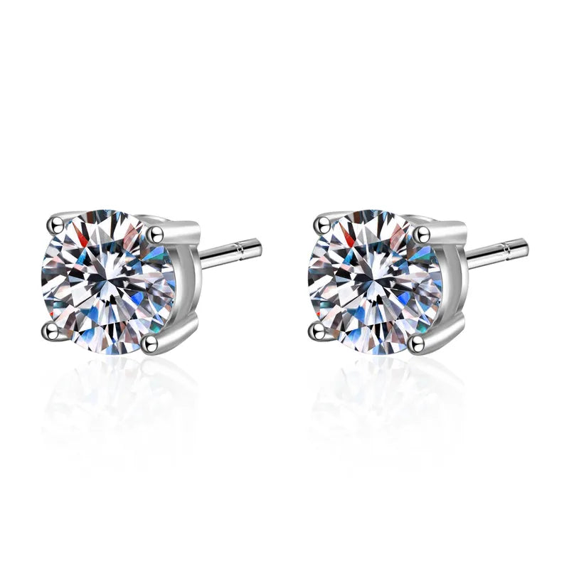 5mm Classic Moissanite Studs in Sterling Silver