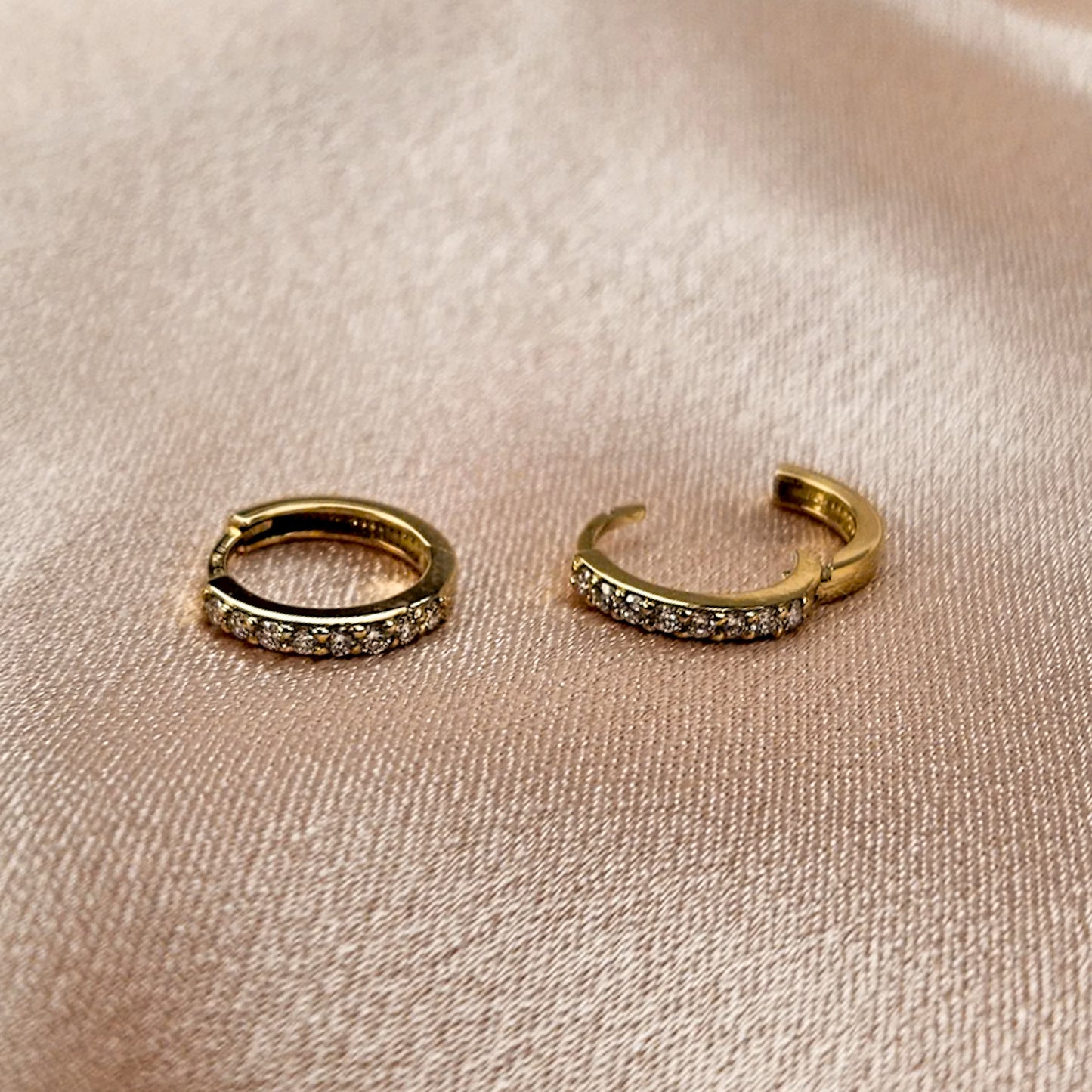 9k Solid Gold Lab Diamond Huggies