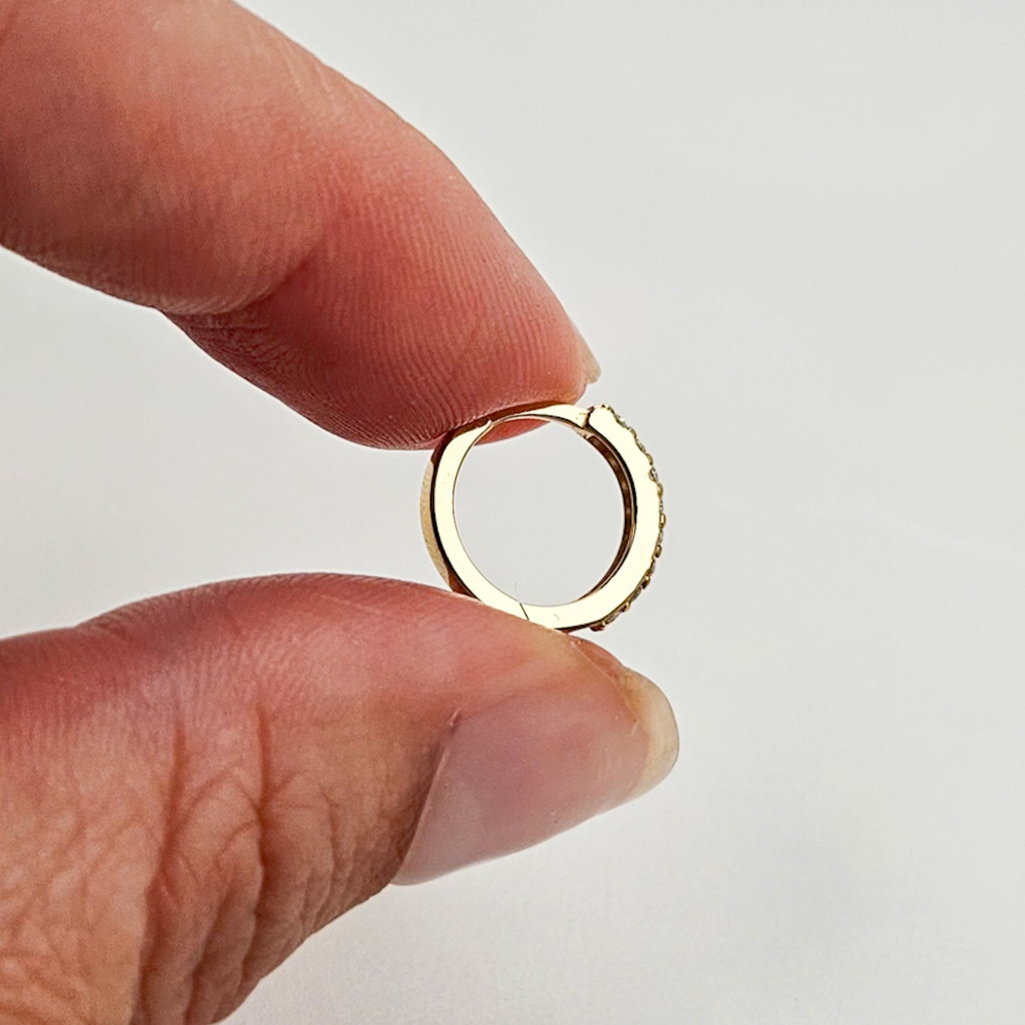 9k Solid Gold Lab Diamond Huggies