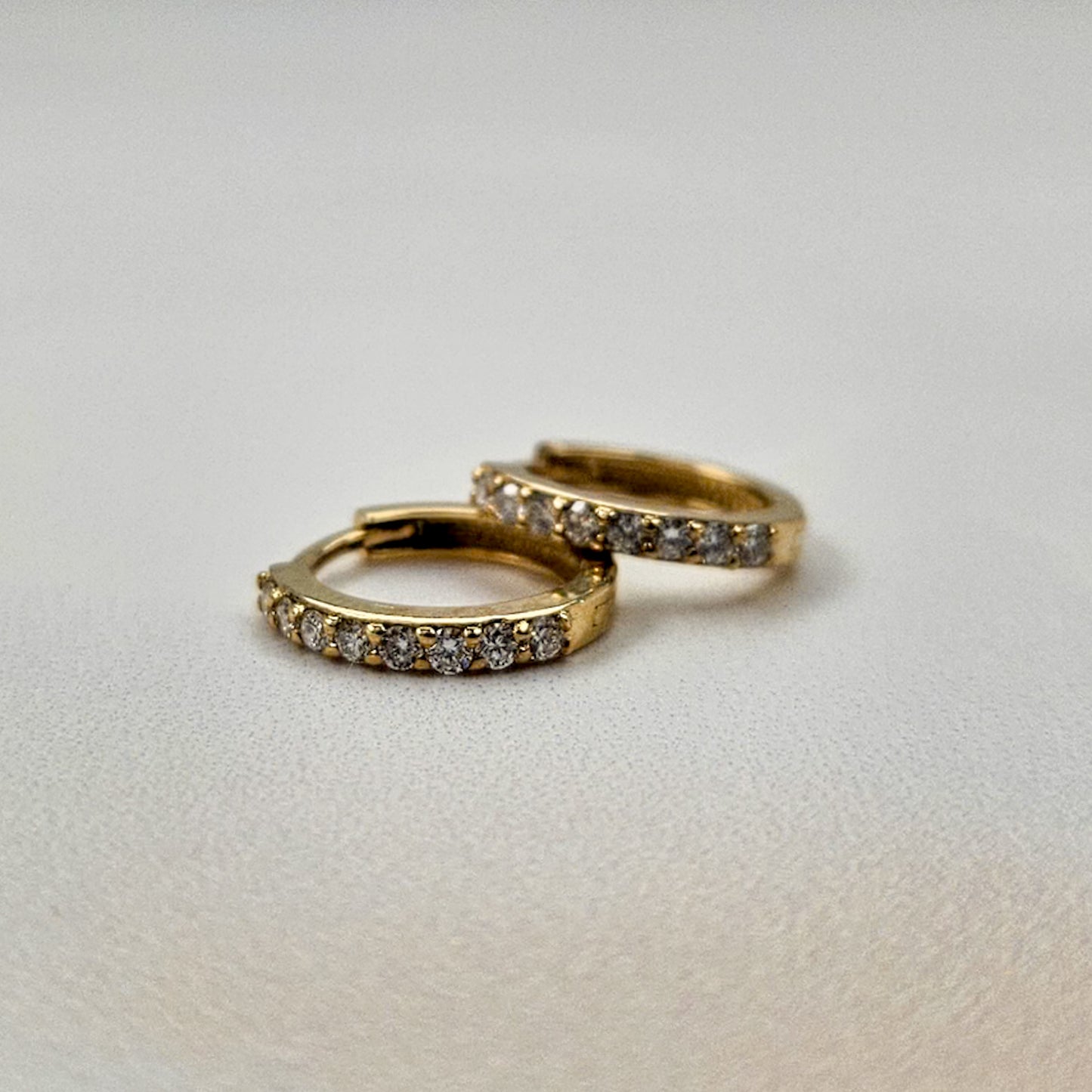 9k Solid Gold Lab Diamond Huggies
