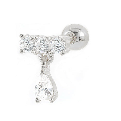 Petite Dangle Screw Ball Stud in Sterling Silver (1pc single)