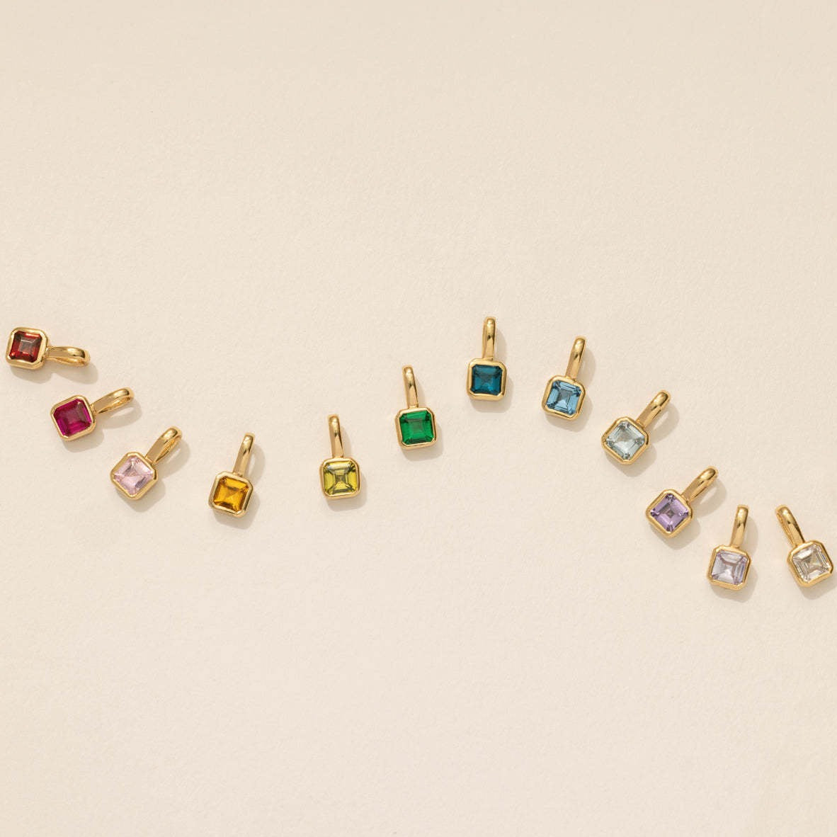 Gold Birthstone Necklace Charms