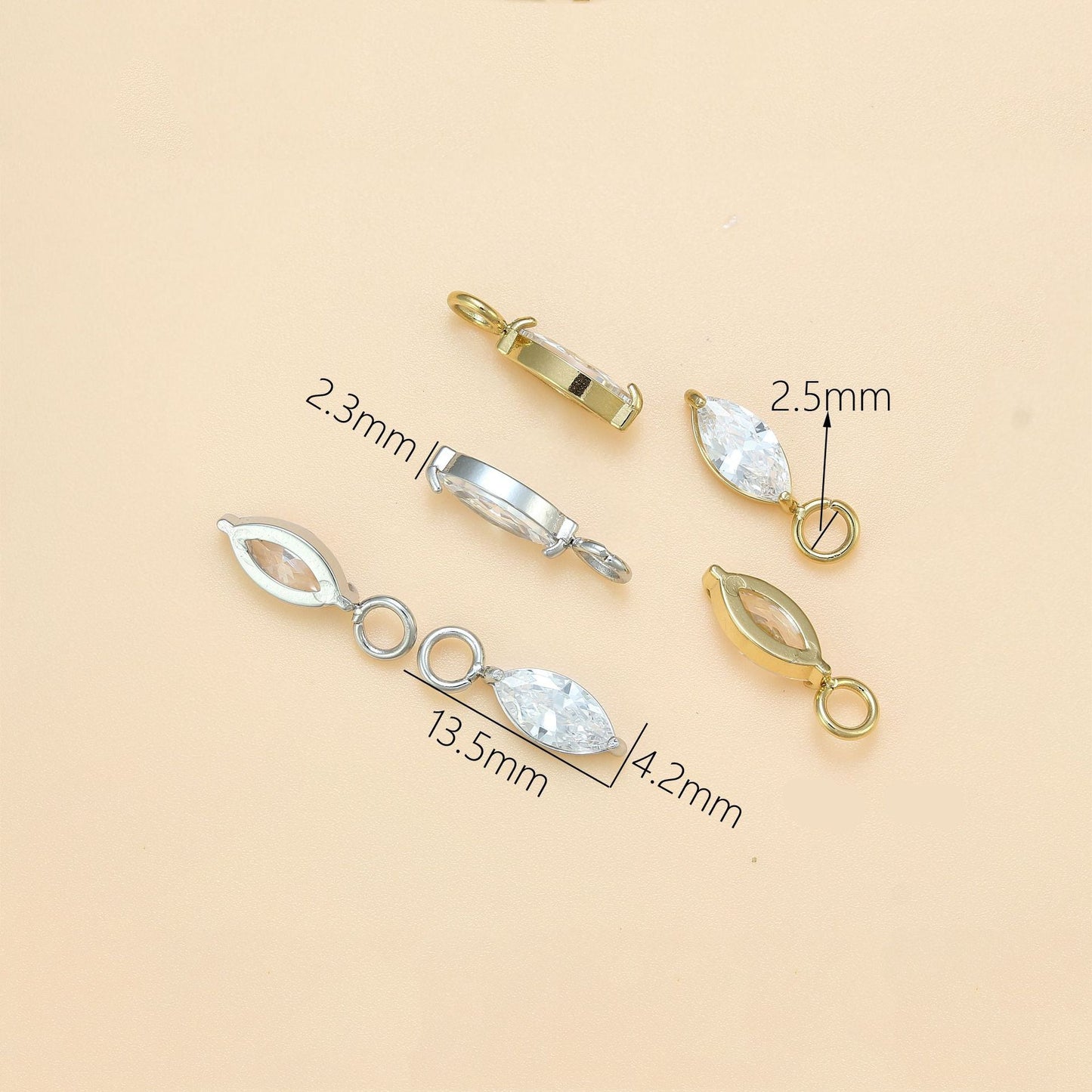 Purple Marquise | Stainless Steel CZ Earring Charms