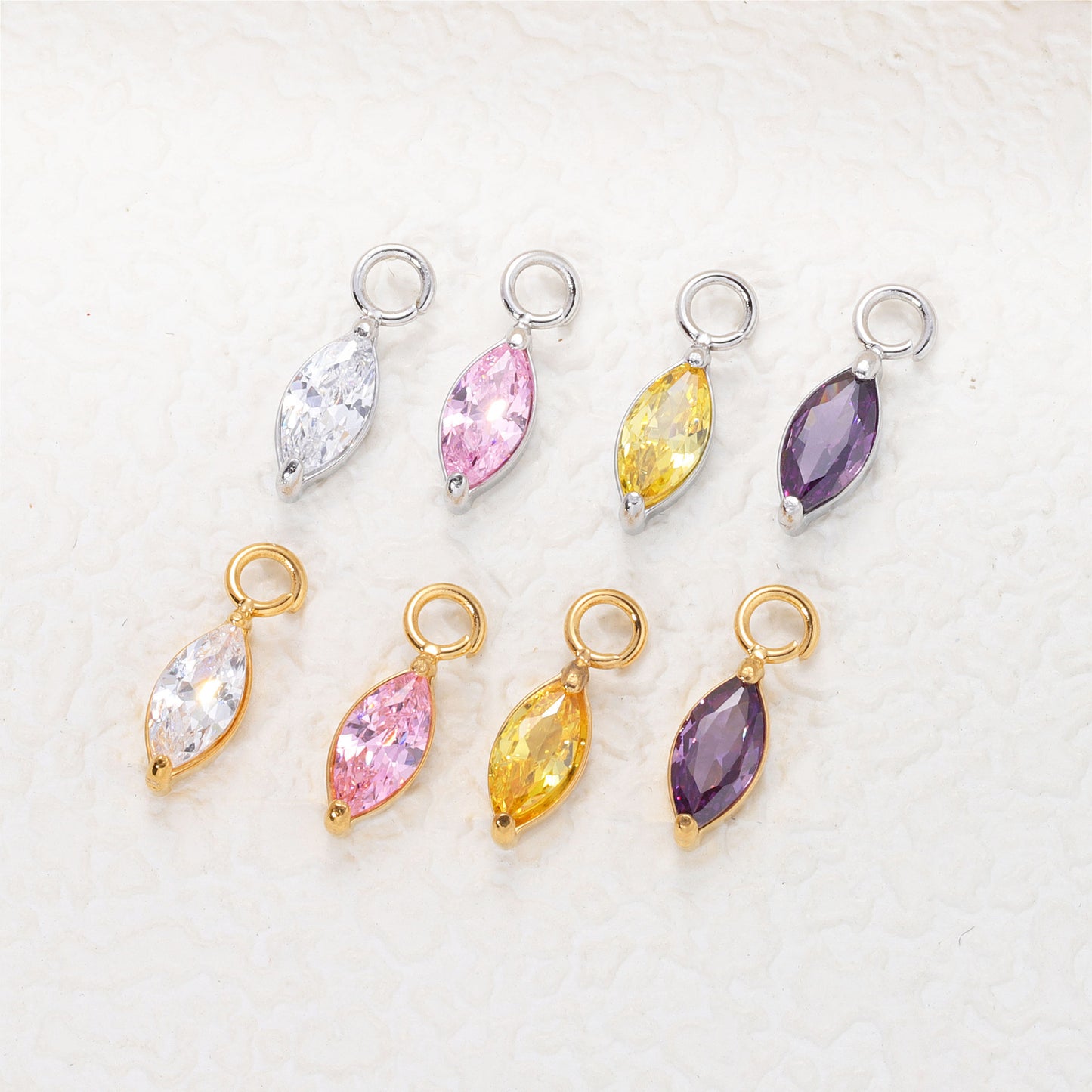 Purple Marquise | Stainless Steel CZ Earring Charms