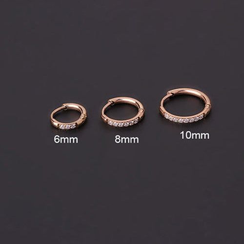 Rose Gold Glitter Stainless Steel Sleepers