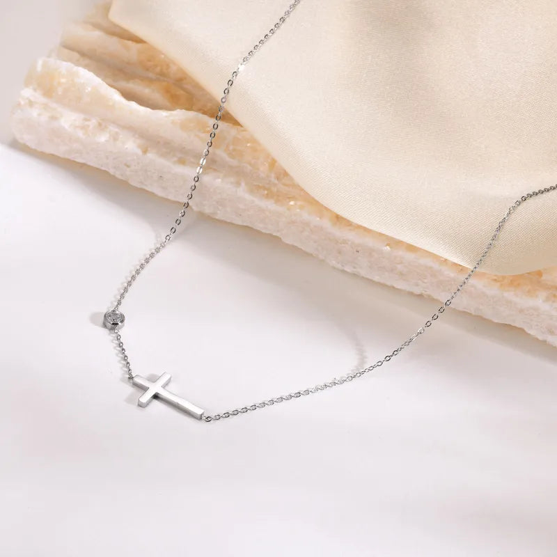 Diamante Cross Necklace