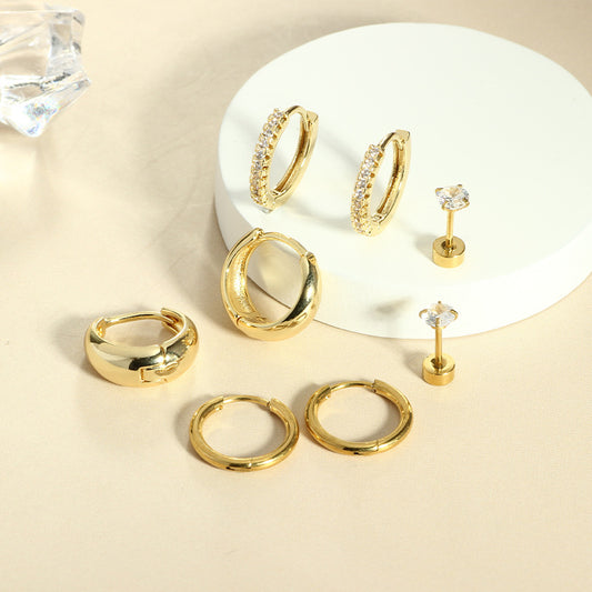 Waterproof Gold April Earring Set