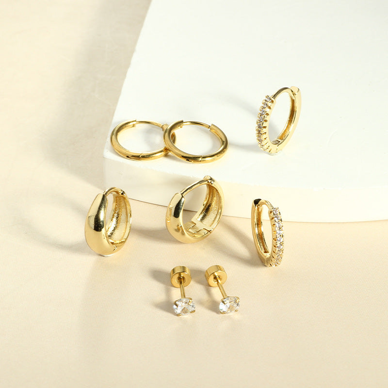 Waterproof Gold April Earring Set