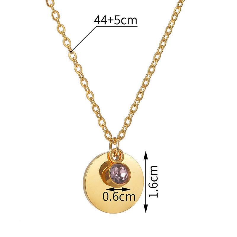 Birthstone Engraved Necklace