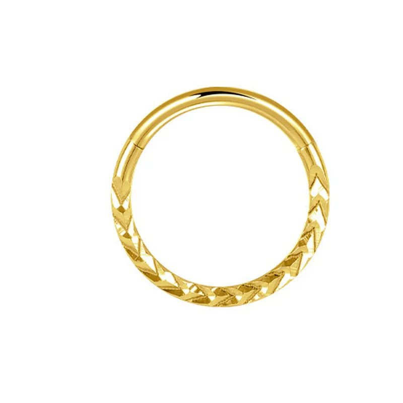 Chevron | Stainless Steel Seamless Clicker Ring