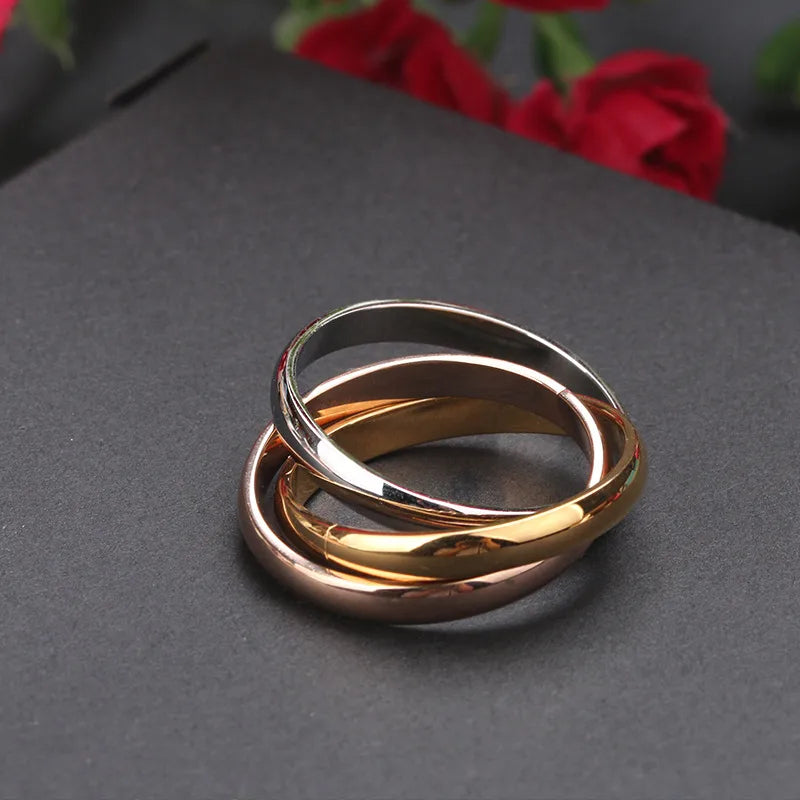 Chunky Tricolour Eternal Ring