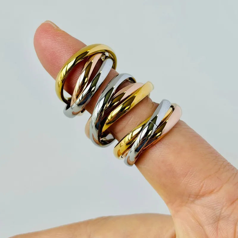 Chunky Tricolour Eternal Ring