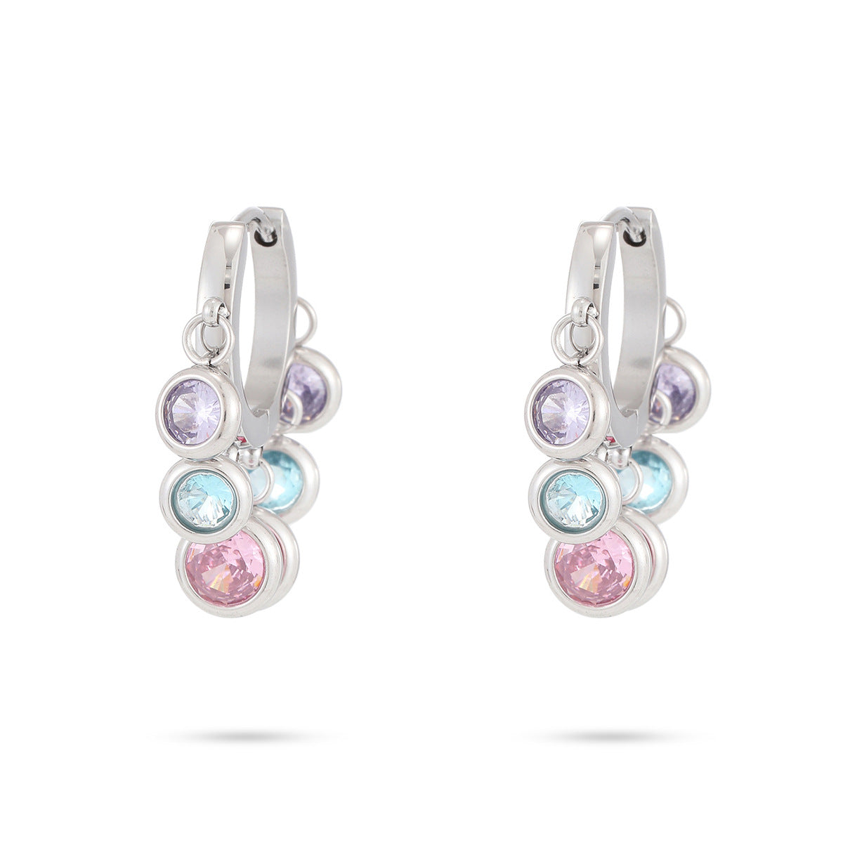Colourful Gem Hoop Earrings