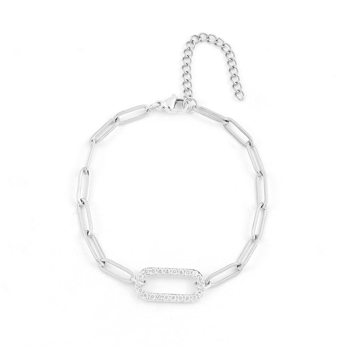 CZ Paperclip Bracelet