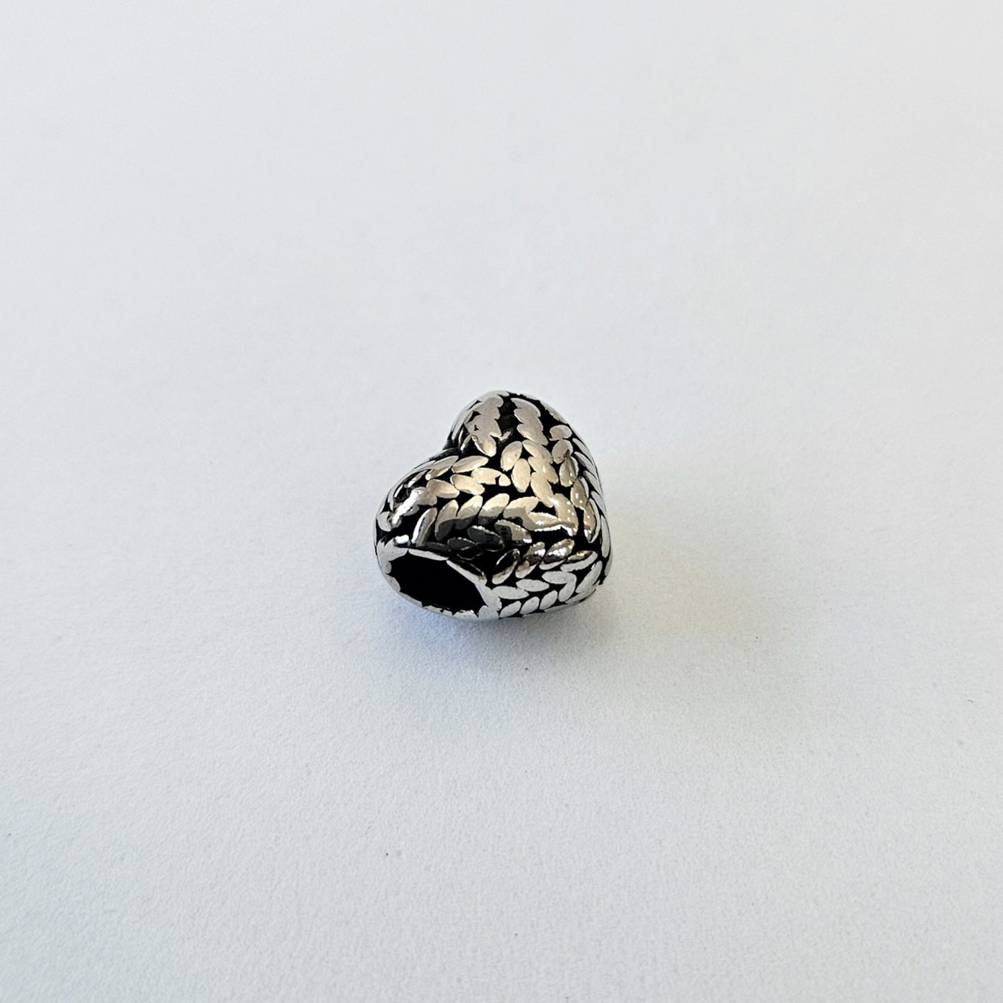 Feather Heart Bead Bracelet Charm