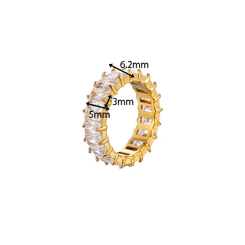 Classic Gold Emerald Cut Eternity Ring