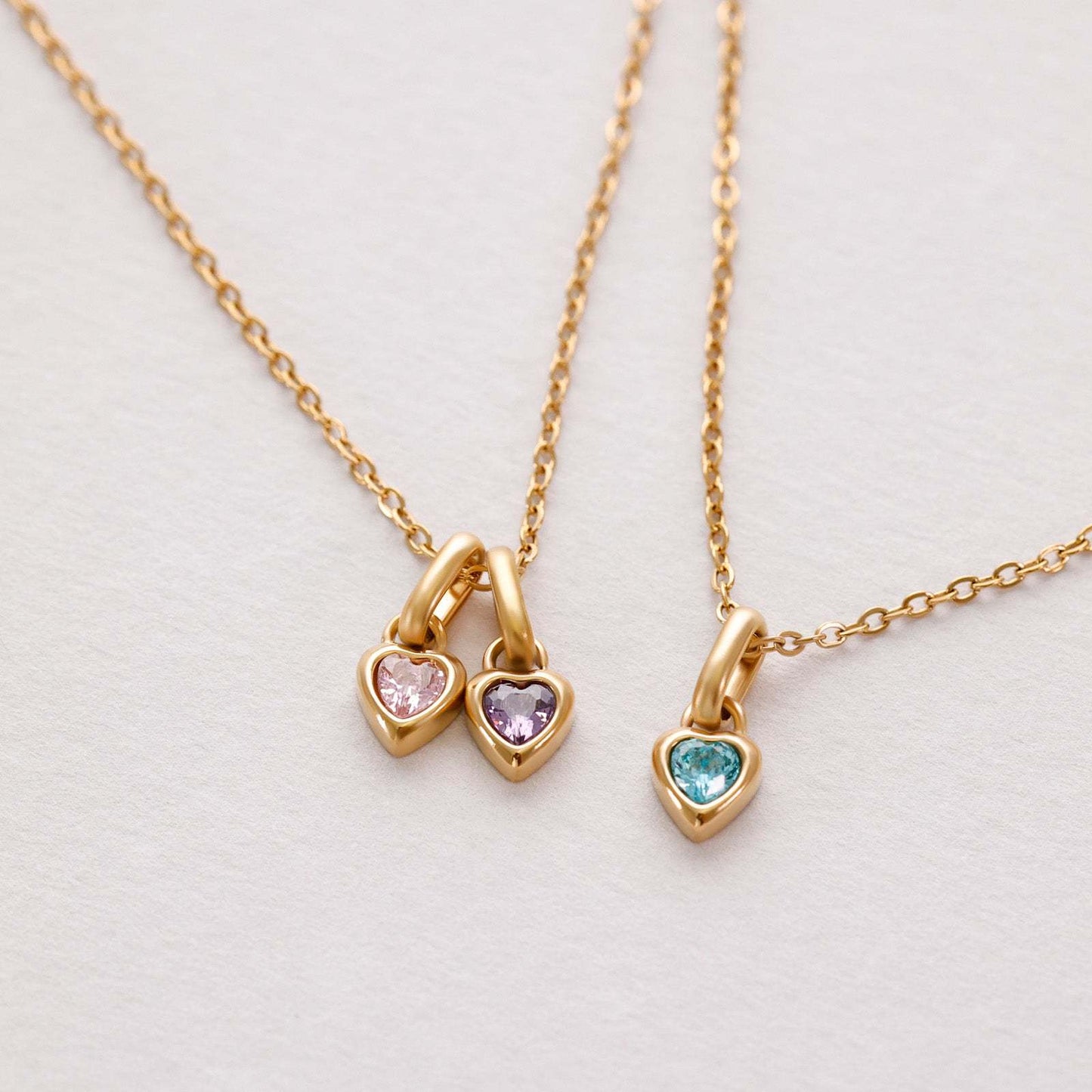 Birthstone Heart Charms