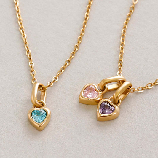 Birthstone Heart Charms