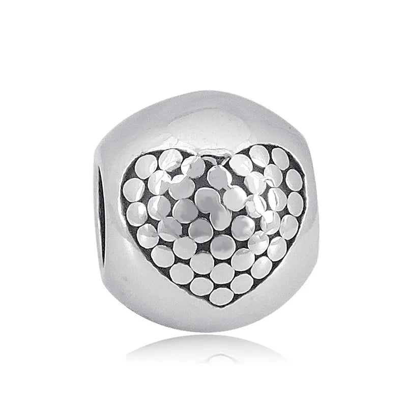 Heart Round Bead Bracelet Charm