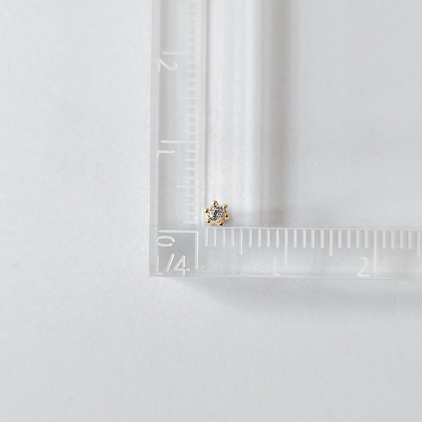 10k Solid Gold Little CZ Screw Ball Stud (1pc single)