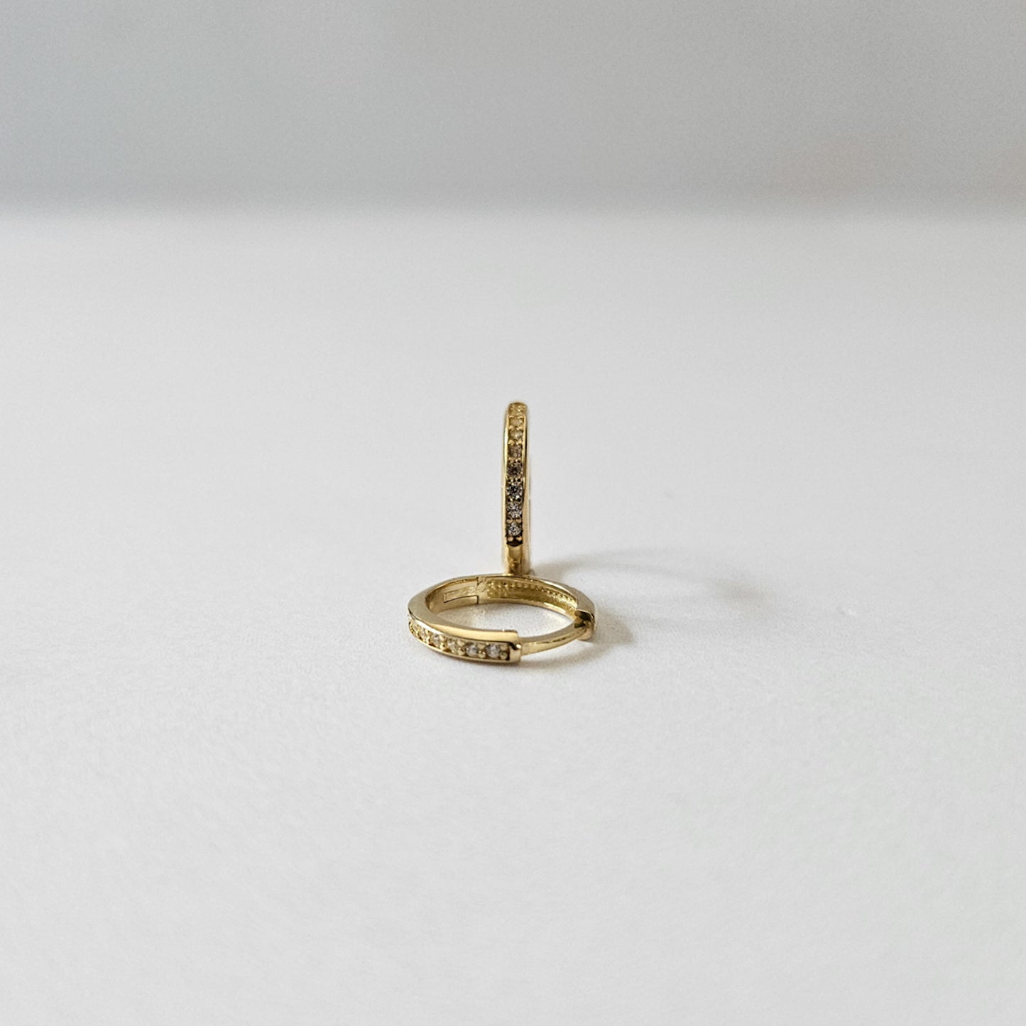 9k Solid Gold CZ Huggies