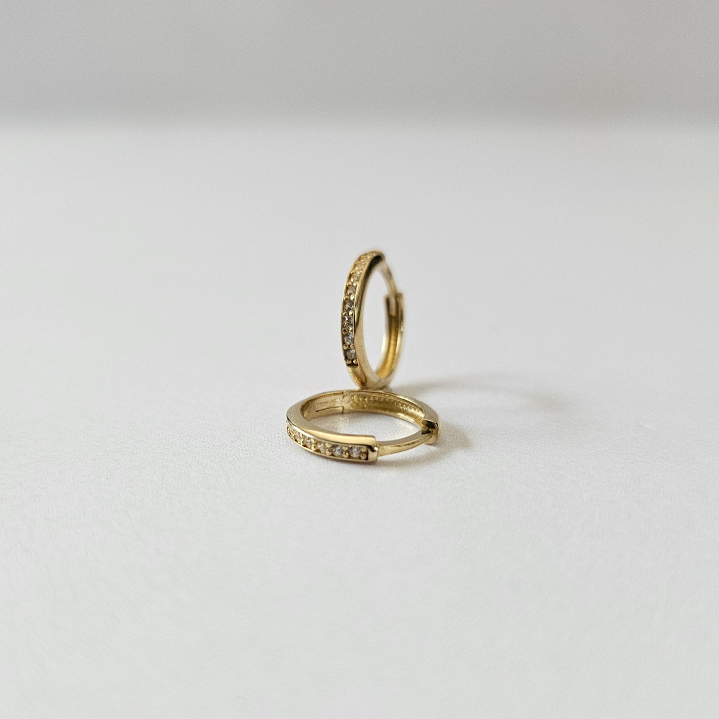 9k Solid Gold CZ Huggies