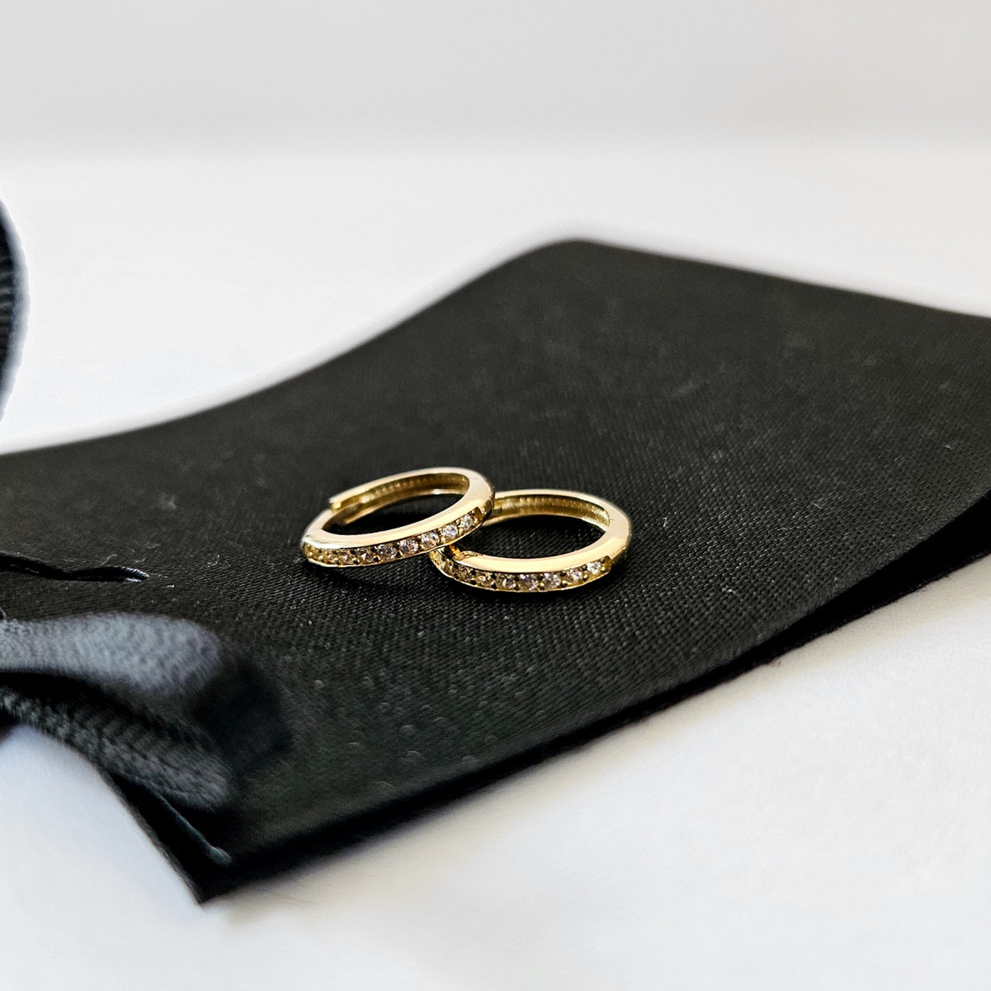 9k Solid Gold CZ Huggies