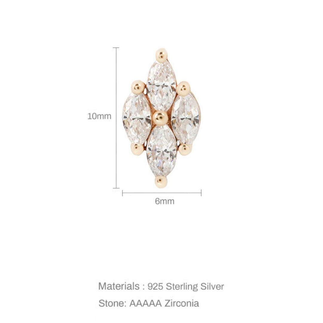 Blake| Screw Ball Stud in Sterling Silver (1pc single)