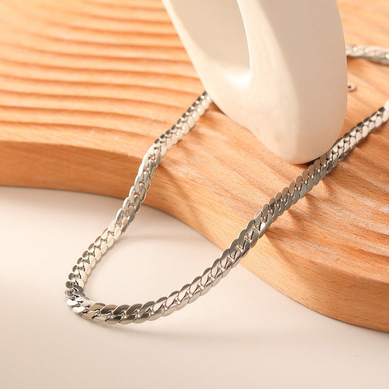 Chunky Silver Curb Necklace
