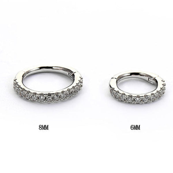 8mm CZ | Sterling Silver Seamless Clicker Ring