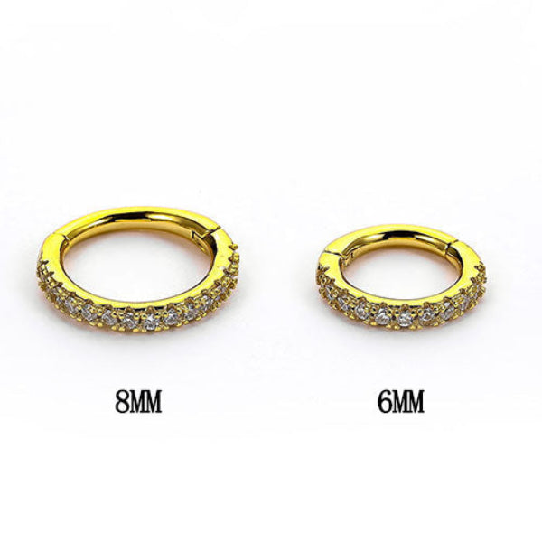 8mm CZ | Sterling Silver Seamless Clicker Ring