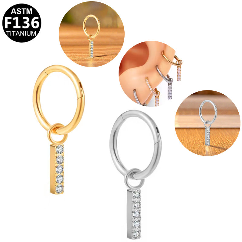 Titanium 1.2mm Seamless Segment Ring + Charm Combo