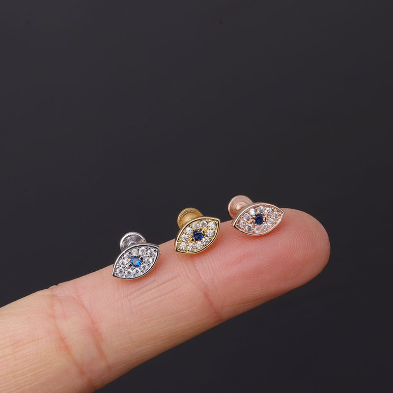 Evil Eye | Stainless Steel Flat Back Stud