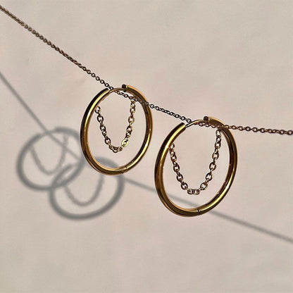 Gold Chain Hoops