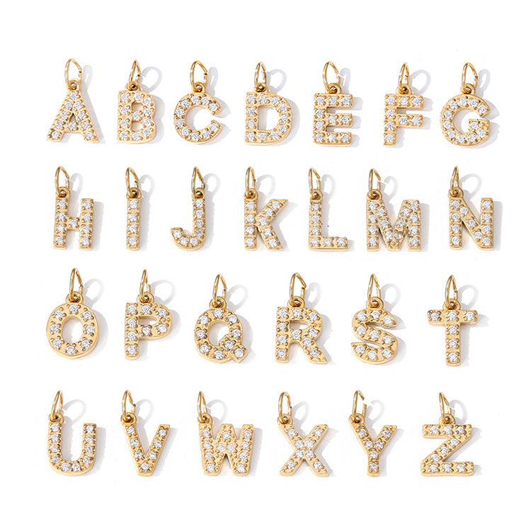 Gold Engraved Letter Necklace