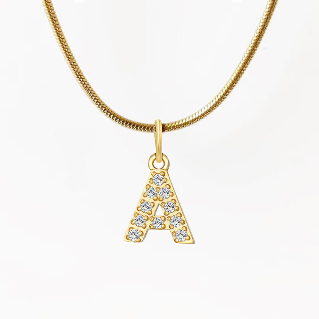 Gold Sparkly Letter Necklace