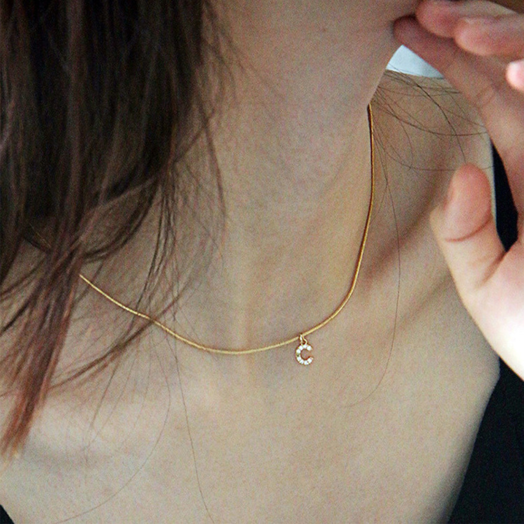 Gold Sparkly Letter Necklace