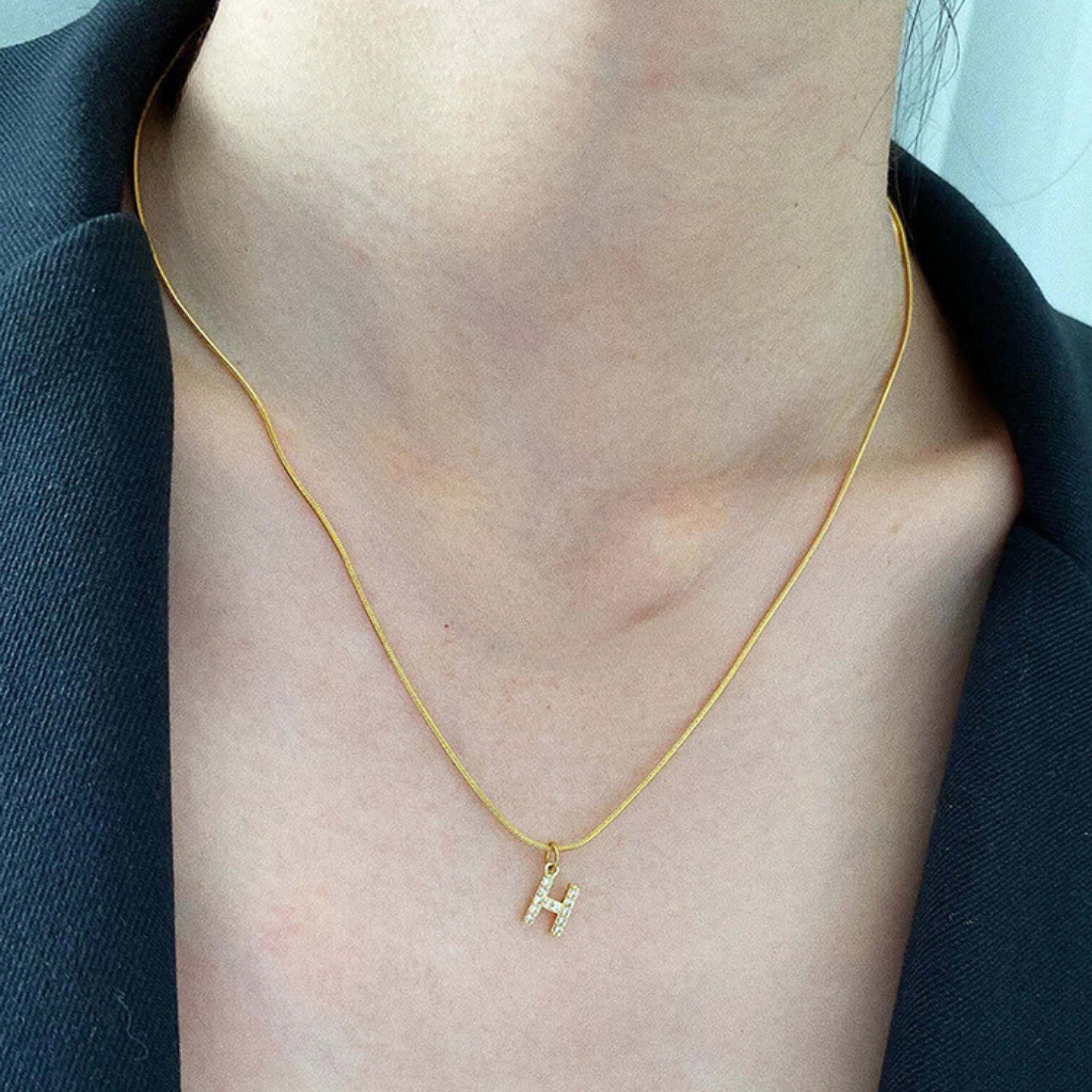 Gold Sparkly Letter Necklace