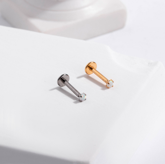 2mm Opal | Stainless Steel Threadless Flat Back Stud