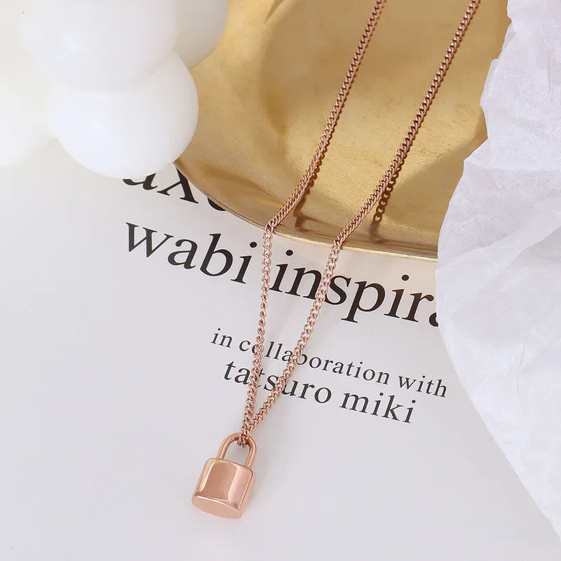 Rose Gold Lock Necklace